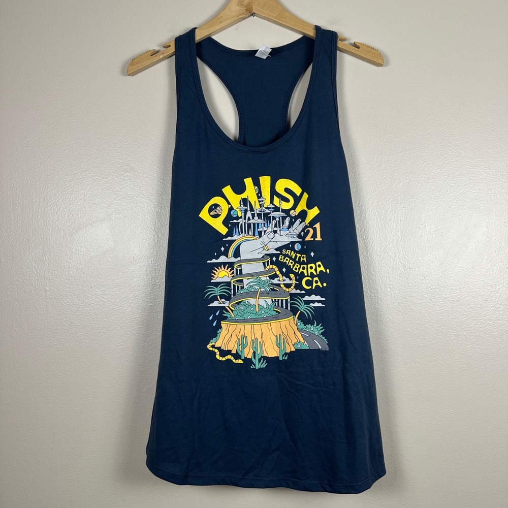 Phish Women's XXL Tank Top Navy Blue 2021 Santa Barbara Concert‎ Racerback NWOT